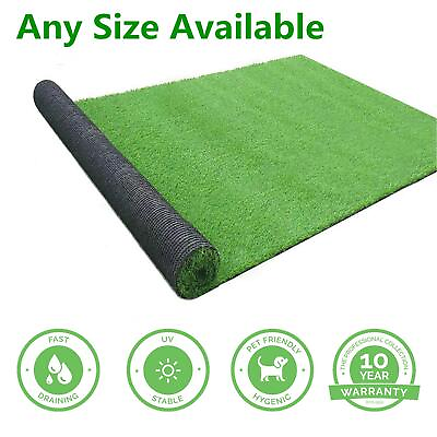 #ad W#x27;7ft Artificial Fake Synthetic Grass Rug Garden Landscape Lawn Carpet Mat Turf $78.40