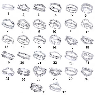 #ad Fashion Women 925 Sterling Enhancer Gards Engagement Wedding Ring $44.99