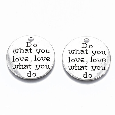 #ad 4 Quote Charms Do What You Love Love What You Do Inspirational Word Pendant 25mm $3.68