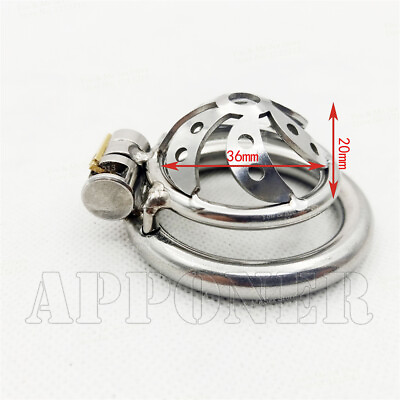#ad New Small Short Chastity Cage Stealth Lock Padlock Device Rings Adults Product $12.34