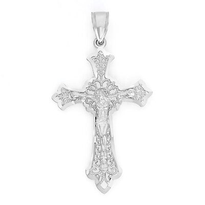 #ad 925 Sterling Silver Crucifix Pendant Christian Religious Faith Jewelry Gifts $35.99