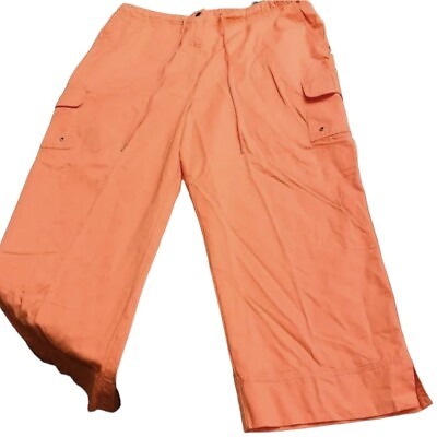 #ad Charter Club womens cotton peach w pockets Capri pants Size 16 36x21 $21.00