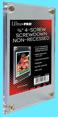 #ad 1 Ultra Pro 1 4quot; 4 SCREW SCREWDOWN NON RECESSED Standard Trading Card Holder 3x5 $5.99