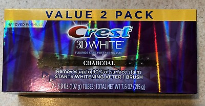 #ad Crest 3D White Toothpaste Teeth Whitening Fluoride 2 Count 3.8 Oz Tubes Exp 2025 $14.89