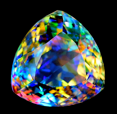 #ad AAA 201 CT Natural Huge Mystic Topaz Rainbow Colour Trillion Cut Loose Gemstone $33.74