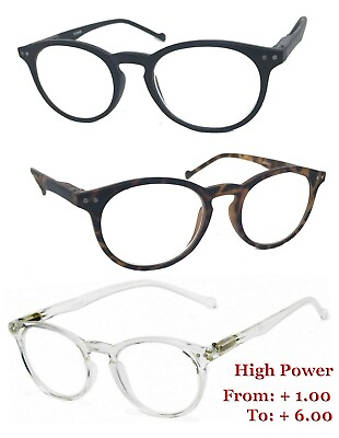 #ad Small Round Matte Frame Reading Glasses John Lenon High Power From1.00 to 6.00 $9.99