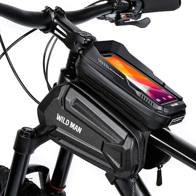 #ad WILD MAN MTB Road Bike Bicycle Upper Pipe Bag Cycling Waterproof EVA Hard Case $34.58