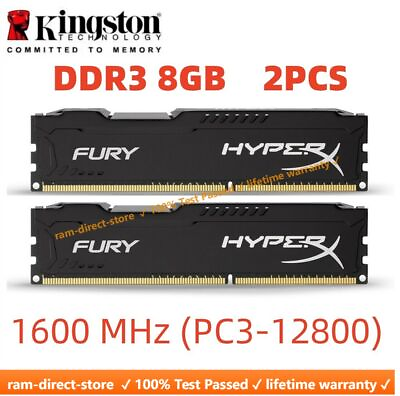 #ad HyperX FURY DDR3 8GB 16GB 32GB 1600 MHz PC3 12800 Desktop RAM Memory DIMM 240pin $12.90