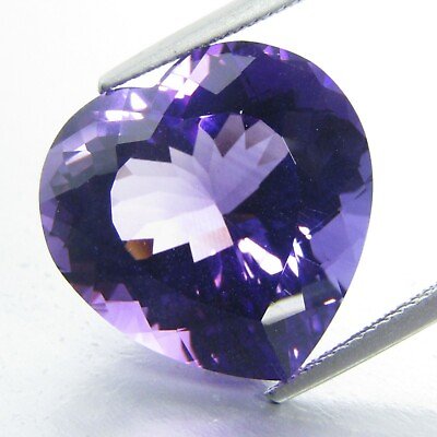 #ad 20.14Cts Natural Purple Amethyst 18.5mm Heart Shape Brazil Gemstone Ref VDO $119.99