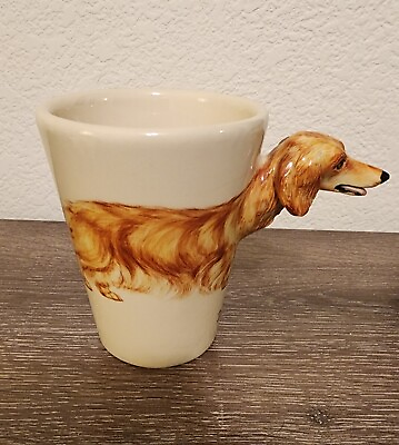 #ad Blue Witch 3DLong Hair Daushaund Doxie Coffee Tea Mug Gift Hand Painted 8 Oz $24.99