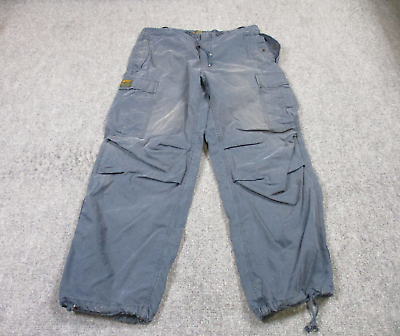 #ad Abercrombie amp; Fitch Pants Adult M Blue Paratroopers Cinch Y2K Cargo Mens *Read $99.25