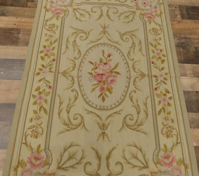 #ad 3#x27;x5#x27; Stunning French Aubusson Chic hand knotted wool Needlepoint area rug $233.40