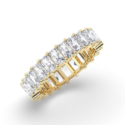 #ad E VS Lab Grown Radiant Cut Diamond Full Eternity Ring in 18K Yellow Gold $1185.60