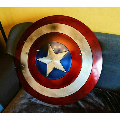#ad Captain Metal 1:1MCU Captain America Round Shield Movie Prop style Handmade New $139.50