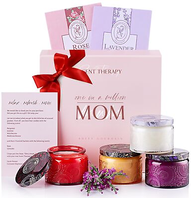 #ad #ad Scented Candle Gift Set for Mom 4 Long Lasting Aromatherapy Candles in a Gi... $37.52