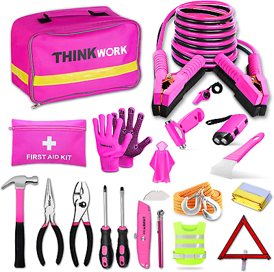 #ad Car Emergency Kit for Teen Girl and Lady#x27;S Gifts Pink Emergency Roadside Assist $89.18