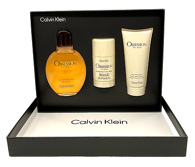 #ad Calvin Klein Obsession for Men 3pc Gift Set 4.2oz EDT2.6oz Deo3.3oz A s Balm $51.95