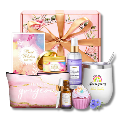 #ad Lavender Rose Spa Gift Basket for Her Birthday Relaxation Get Well Soon $28.95