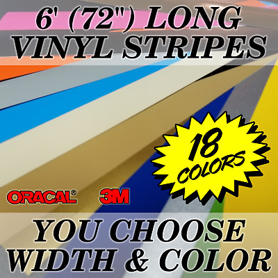 #ad 72quot; SOLID Vinyl Racing Stripe Decals Stickers *20 COLORS* Rally Stripes Car $7.99