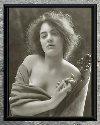 Stunning... Beautiful Women Bare Shoulders Portrait . Antique 8x10 Photo Print $7.95