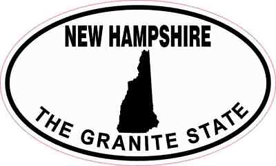 #ad 5x3 Oval New Hampshire The Granite State Sticker Car Truck Vehicle Bumper Decal $7.99