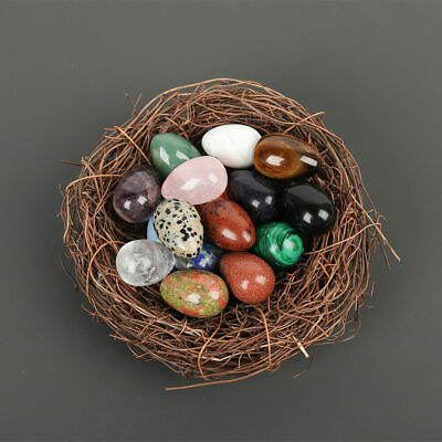 #ad Natural Quartz Crystal Egg Gemstone Healing Exercise Palm Worry Reiki Stones $3.49