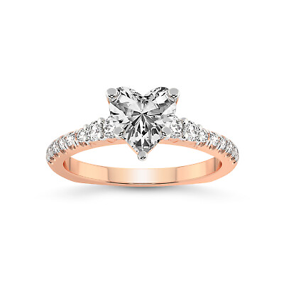 #ad IGI Certified Lab Created Diamond Ring 14K or 18K Gold Geneva Side Stone Ring $1687.20