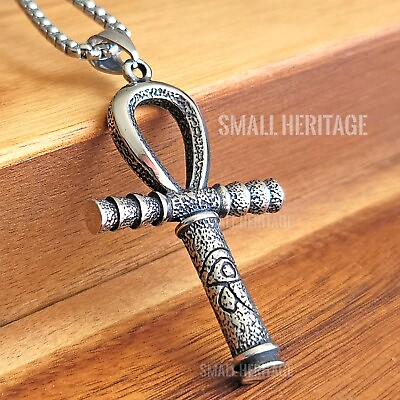 Key Of Life Ankh Necklace Stainless Steel Pendant Chain Ancient Egyptian Amulet $29.02