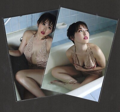 #ad Sexy Brunette Woman Bath Fine Art Pinup Female Model 2 Photos 3.5x5 Glossy $5.00