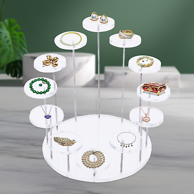 12pcs Acrylic Necklace Display Earring Holders Jewelry Showcase Display Stand $10.45