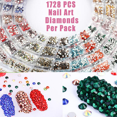 #ad 24 Colors SS4 SS12 Nail Art Rhinestones Glitter Crystal Gems Decoration $3.35