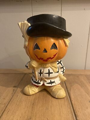 #ad Vintage Pumpkin Halloween Planter Japan Relpo $44.99