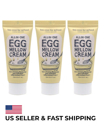 Too Cool for School 3 Pack Egg Mellow Cream15ml *Free Samples* TCFS $12.99