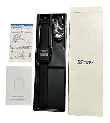 #ad GRV Smart Watch Unisex Black iOS Android Waterproof Heart Rate amp; Sleep Monitor $26.22
