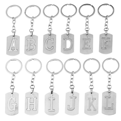 #ad Initial Keyring Capital Alphabet A Z Letters Key Chain Stainless Steel Key Rings $1.99