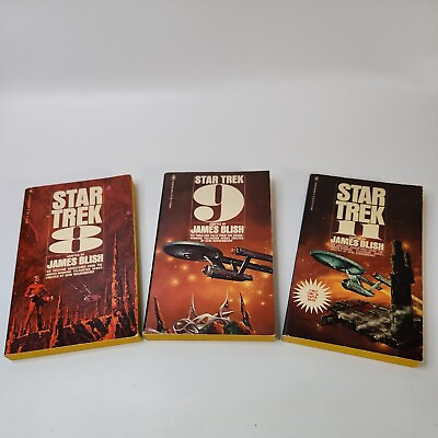 #ad Vintage Lot 3 Star Trek James Blish Science Fiction Thriller Bantam Books 8 9 11 $6.99