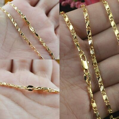 #ad #ad Wholesale 16quot; 30quot; Jewelry 18K Gold Filled Snake Link Chain Necklace Women Men C $2.69