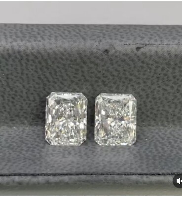 #ad Natural Diamond radiant Cut 2pc D Grade CERTIFIED VVS1 1 Free Gift A2O $400.00