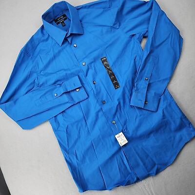 #ad Apt 9 Slim Fit Mens Blue Long Sleeve Dress Shirt Small Scuff On Sleeve Image $8.99