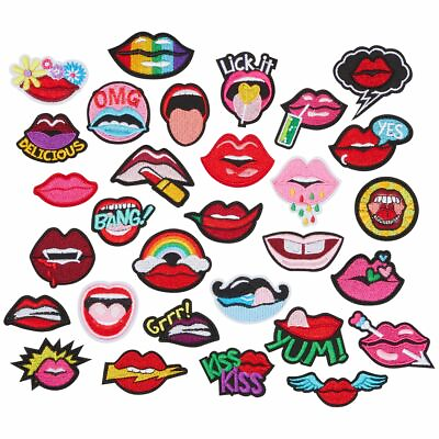 #ad #ad 20 Pcs Lip Iron On Patches Sew On Applique for Clothing Backpacks Hats Jackets $12.89