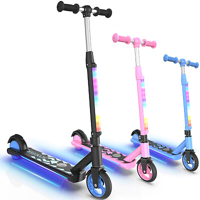 #ad Electric Scooter for Kids with Flashing LED Light E Scooter Adjustable Handlebar $129.99