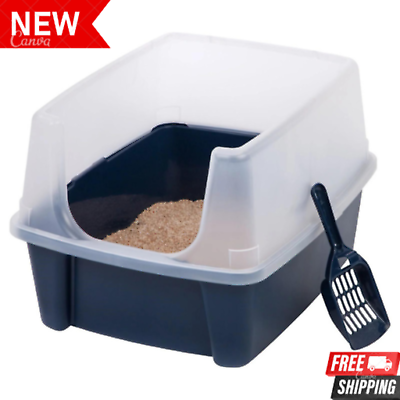 #ad EXTRA LARGE CAT LITTER Box Pan Enclosed Hooded Covered Kitty House With Scoop on $13.30