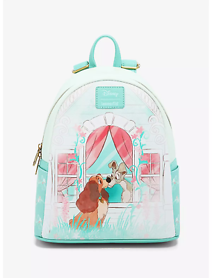 #ad Loungefly Disney Lady And The Tramp Window Kiss Mini Backpack NEW $69.95