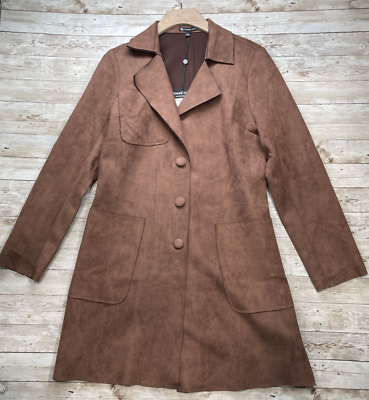 #ad #ad FRANNE GOLDE quot;The Lawford Car Coatquot; Color Brown Size: Small Soft Suede Leather $79.95