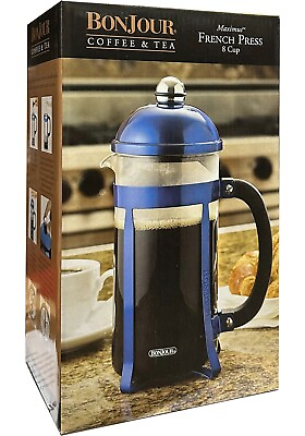 #ad BonJour Maximus 8 Cup French Press Blue $39.97