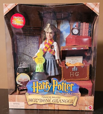 #ad 2001 MATTEL HARRY POTTER HERMIONE GRANGER MAGICAL POWERS PLAYSET NEW IN BOX $19.98