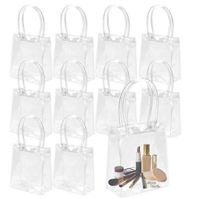 #ad #ad 16 Pcs Clear PVC Gift Bags with Handles for Merchandise Retail Small Business $19.87
