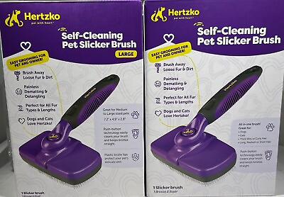 #ad Hertzko Self Cleaning Pet Slicker Brush for Cat amp; Dogs CHOOSE ITEM $12.95
