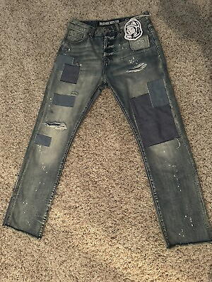#ad Billionaire Boys Club Jeans Mens 32 Denim Patchwork New With Tag 🔥 $150.00