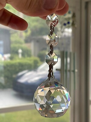 #ad CHANDELIER CRYSTAL BALL Clear Faceted Sphere Sun Catcher Prism Parts K9 40mm $9.11